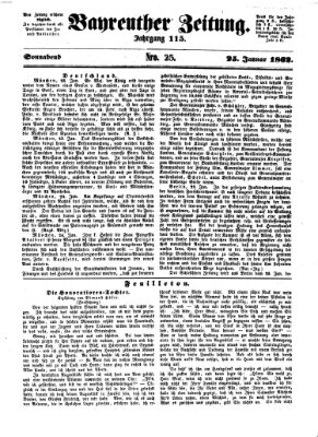 Bayreuther Zeitung Samstag 25. Januar 1862