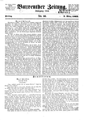Bayreuther Zeitung Freitag 7. März 1862