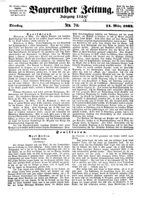 Bayreuther Zeitung Dienstag 11. März 1862
