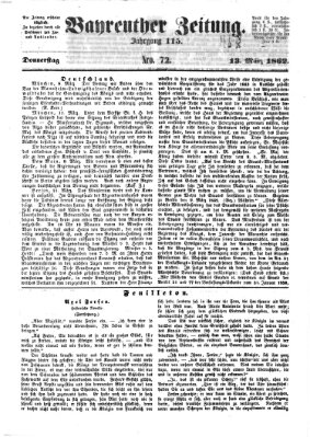 Bayreuther Zeitung Donnerstag 13. März 1862