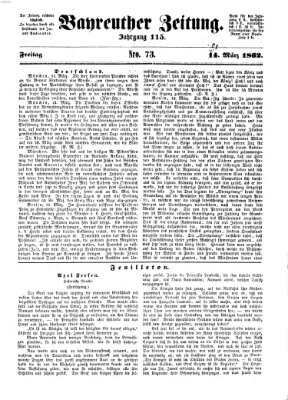 Bayreuther Zeitung Freitag 14. März 1862