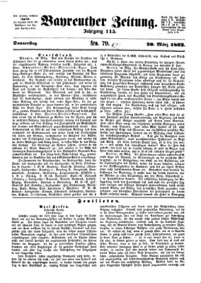 Bayreuther Zeitung Donnerstag 20. März 1862