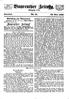 Bayreuther Zeitung Samstag 29. März 1862