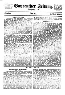 Bayreuther Zeitung Dienstag 1. April 1862