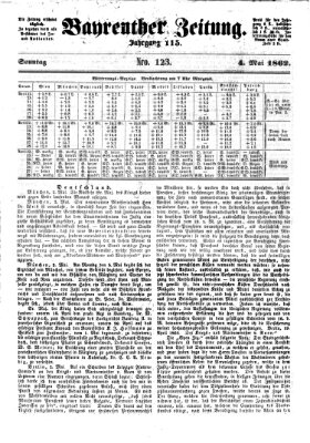 Bayreuther Zeitung Sonntag 4. Mai 1862