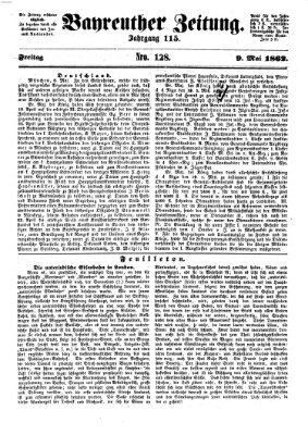 Bayreuther Zeitung Freitag 9. Mai 1862