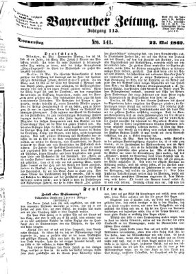 Bayreuther Zeitung Donnerstag 22. Mai 1862