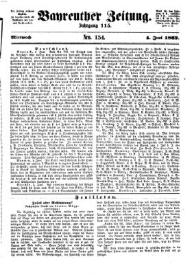 Bayreuther Zeitung Mittwoch 4. Juni 1862