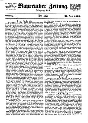Bayreuther Zeitung Montag 23. Juni 1862