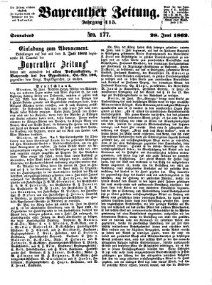 Bayreuther Zeitung Samstag 28. Juni 1862