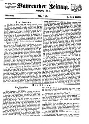 Bayreuther Zeitung Mittwoch 2. Juli 1862