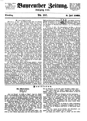Bayreuther Zeitung Dienstag 8. Juli 1862