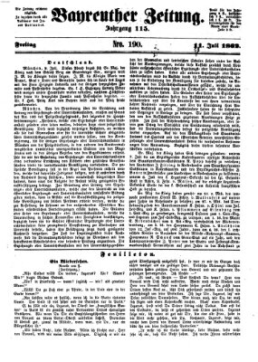 Bayreuther Zeitung Freitag 11. Juli 1862