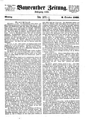 Bayreuther Zeitung Montag 6. Oktober 1862