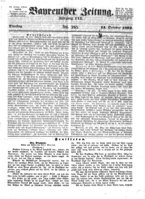 Bayreuther Zeitung Dienstag 14. Oktober 1862