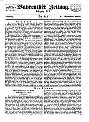 Bayreuther Zeitung Dienstag 11. November 1862