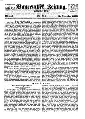 Bayreuther Zeitung Mittwoch 12. November 1862