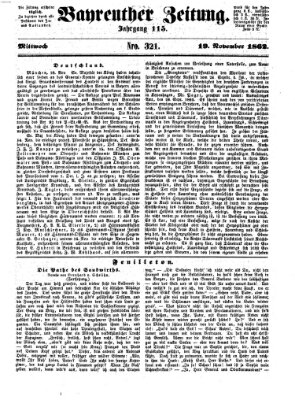 Bayreuther Zeitung Mittwoch 19. November 1862