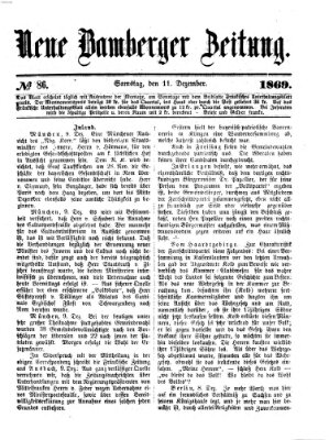 Neue Bamberger Zeitung (Bamberger Zeitung) Samstag 11. Dezember 1869