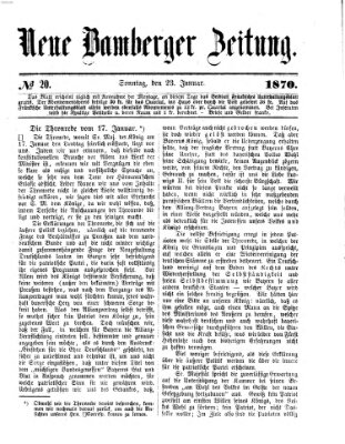 Neue Bamberger Zeitung (Bamberger Zeitung) Sonntag 23. Januar 1870
