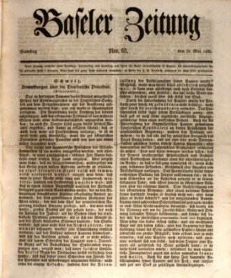 Basler Zeitung Samstag 28. Mai 1831