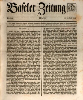 Basler Zeitung Dienstag 19. Juli 1831