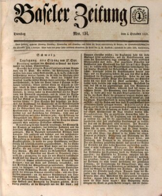 Basler Zeitung Dienstag 4. Oktober 1831