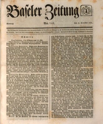 Basler Zeitung Montag 31. Oktober 1831