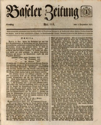Basler Zeitung Samstag 3. Dezember 1831