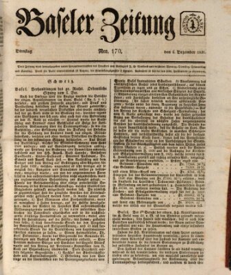 Basler Zeitung Dienstag 6. Dezember 1831