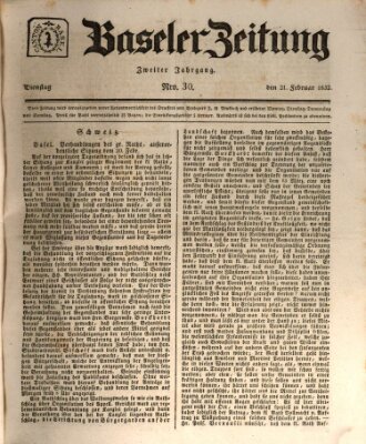 Basler Zeitung Dienstag 21. Februar 1832