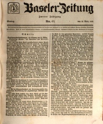 Basler Zeitung Montag 26. März 1832
