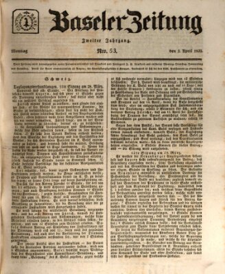 Basler Zeitung Montag 2. April 1832