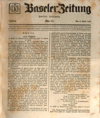 Basler Zeitung Samstag 14. April 1832