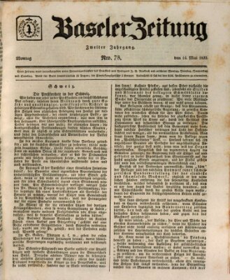 Basler Zeitung Montag 14. Mai 1832