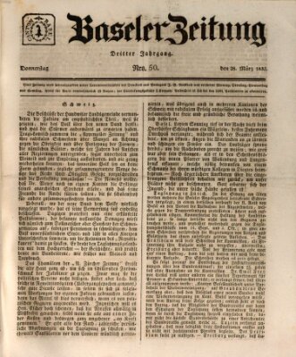 Basler Zeitung Donnerstag 28. März 1833