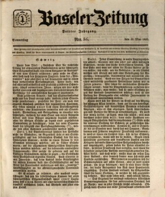 Basler Zeitung Donnerstag 30. Mai 1833