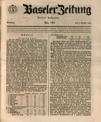 Basler Zeitung Samstag 5. Oktober 1833