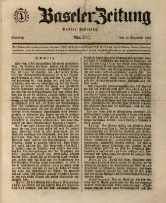 Basler Zeitung Samstag 28. Dezember 1833