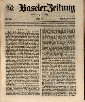 Basler Zeitung Samstag 18. Januar 1834