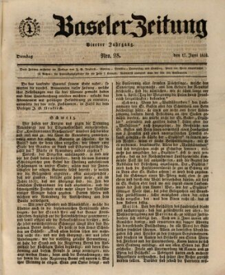 Basler Zeitung Dienstag 17. Juni 1834