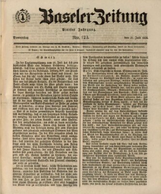 Basler Zeitung Donnerstag 31. Juli 1834