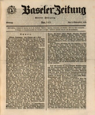 Basler Zeitung Montag 8. September 1834