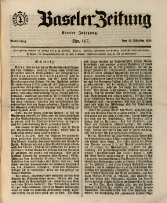 Basler Zeitung Donnerstag 16. Oktober 1834