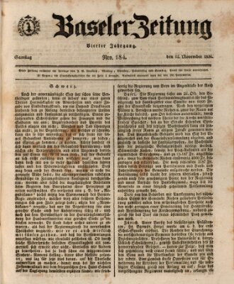Basler Zeitung Samstag 15. November 1834