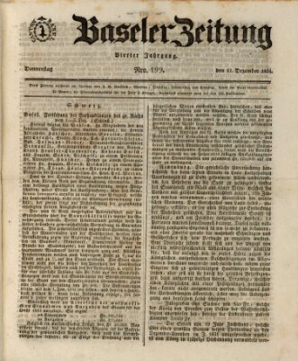 Basler Zeitung Donnerstag 11. Dezember 1834