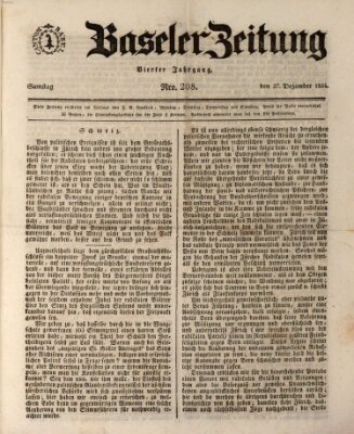 Basler Zeitung Samstag 27. Dezember 1834
