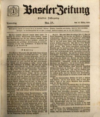 Basler Zeitung Donnerstag 26. März 1835