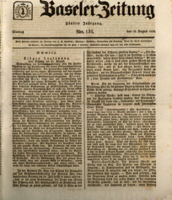 Basler Zeitung Montag 24. August 1835