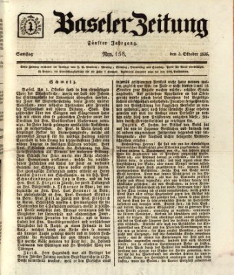 Basler Zeitung Samstag 3. Oktober 1835